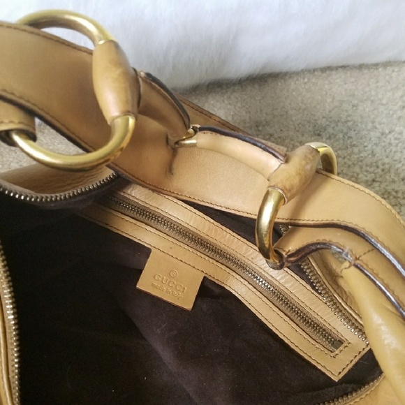Authentic Gucci Tan Leather Hobo Horsebit Bag - Picture 4 of 9
